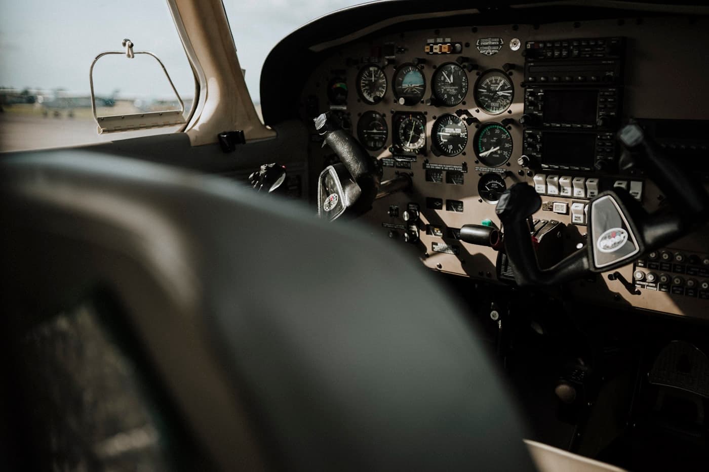 Cockpit of a single-engine training aircraft
